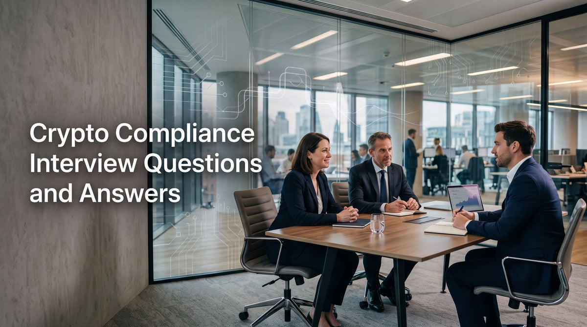Crypto compliance interview for an analyst role covering AML, KYC, transaction monitoring and sanctions questions