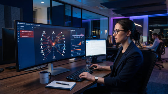 Compliance analyst monitoring DeFi transactions and on-chain activity to identify wallet risks and suspicious financial behavior.