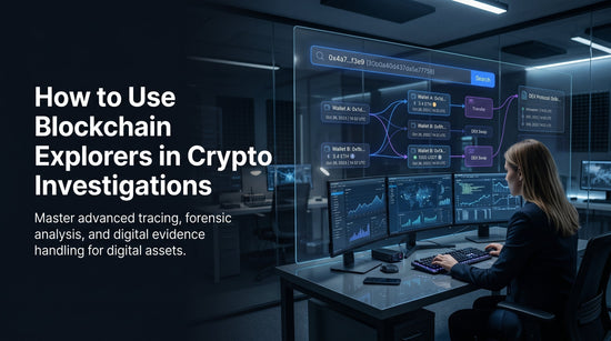 Compliance investigator using blockchain explorer tools to trace cryptocurrency transactions and analyze wallet activity.