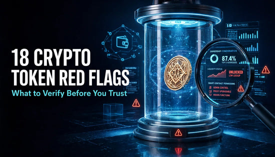 Crypto token being examined for ownership, liquidity and smart-contract red flags