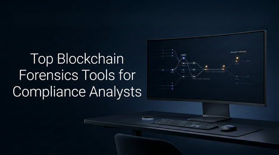 Blockchain forensics platform displaying transaction tracing, wallet analysis, and risk monitoring tools for crypto compliance investigations.