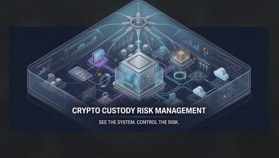 Crypto custody ecosystem connected to risk controls, evidence and accountable owners.