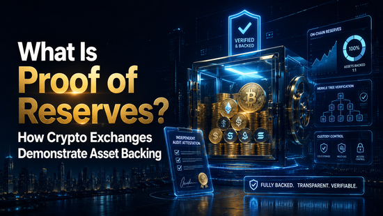 Secure crypto reserve vault with on-chain verification, Merkle tree checks and independent audit attestation demonstrating customer asset backing.
